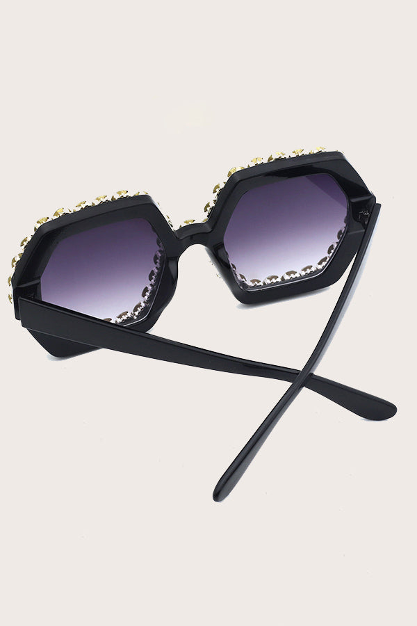 Hexagon Frame Full Zircon Glamorous Sunglasses