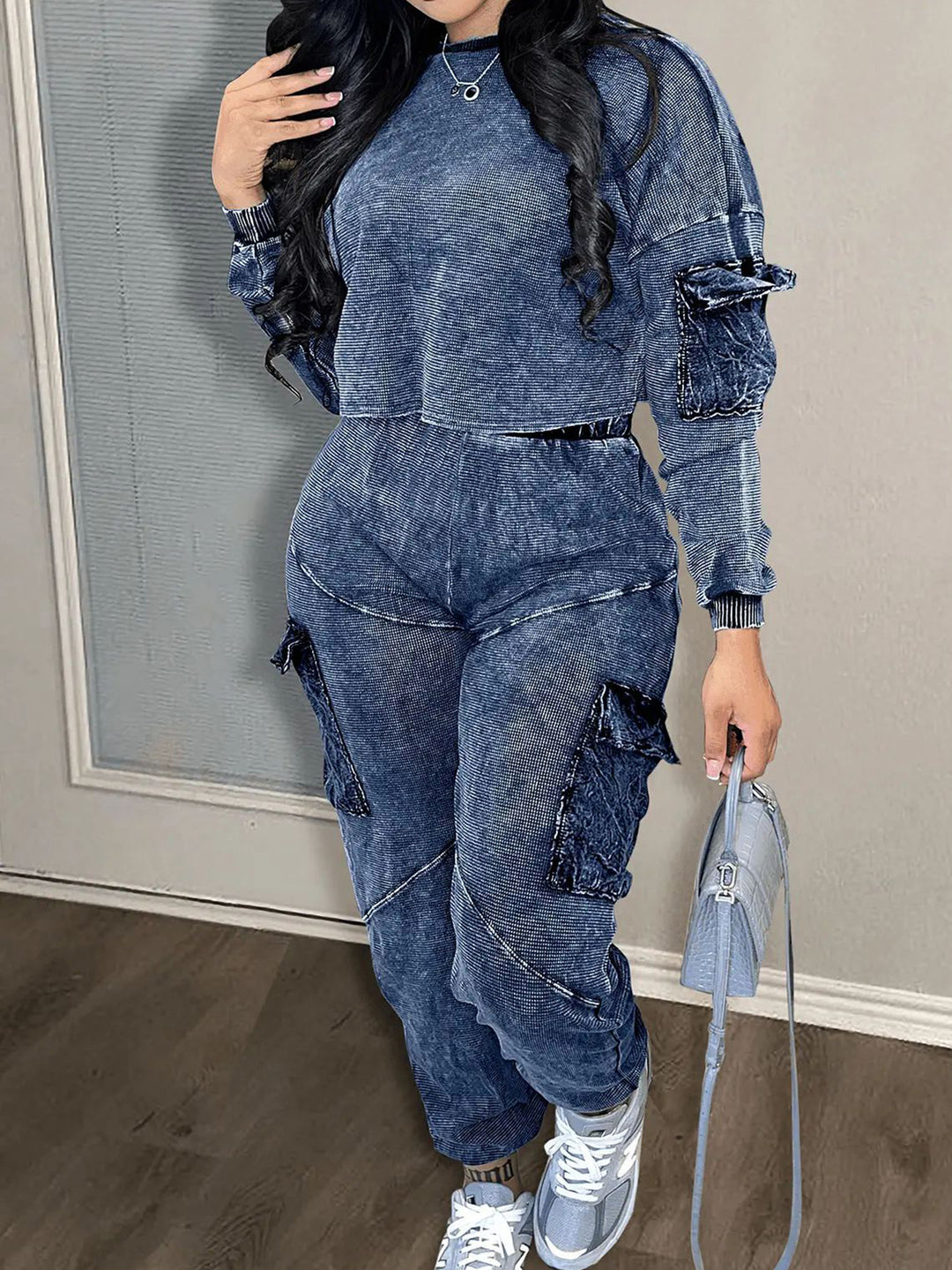 Fashion Cargo Sweatshirt Suit