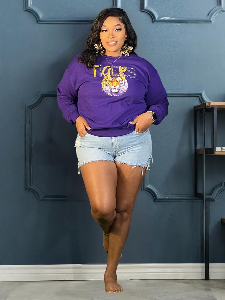 Game Day LSU Tiger Print Sweatshirt