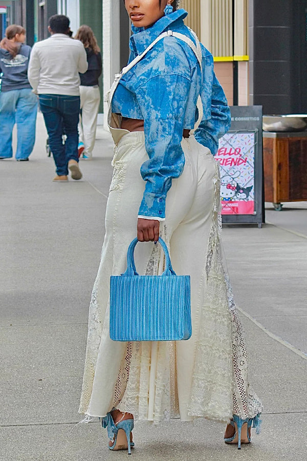 Fashionable Straight Laced Wide Leg Denim Overalls