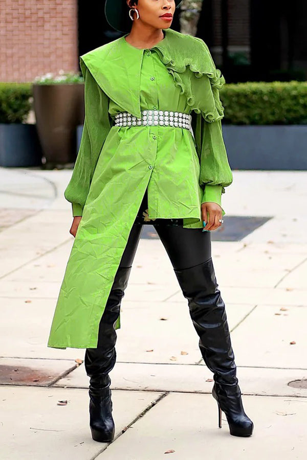 Stylish Asymmetric Mixed Media Shirt