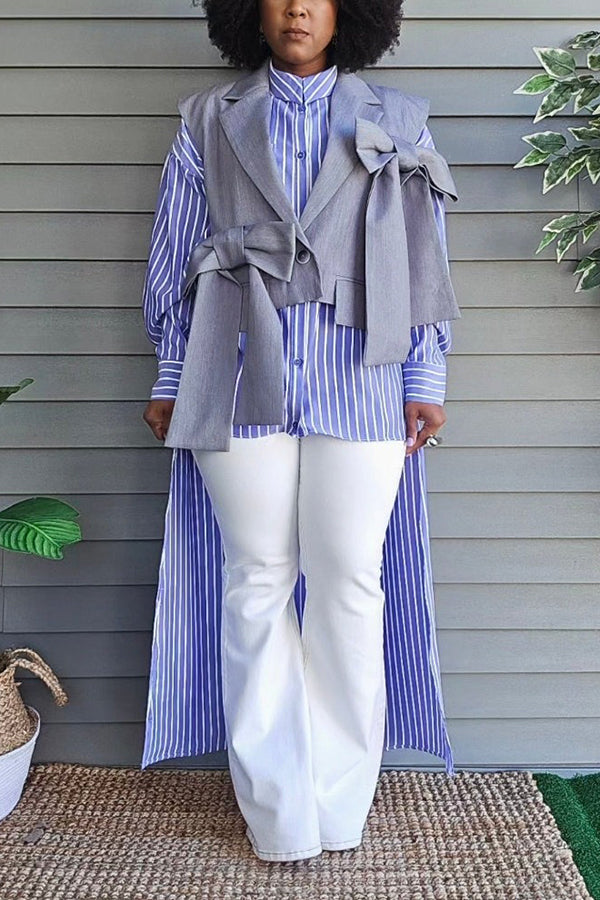 Fashionable Double Bow Cropped Vest