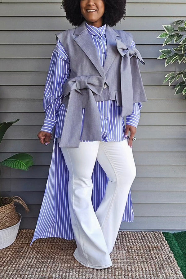 Fashionable Double Bow Cropped Vest