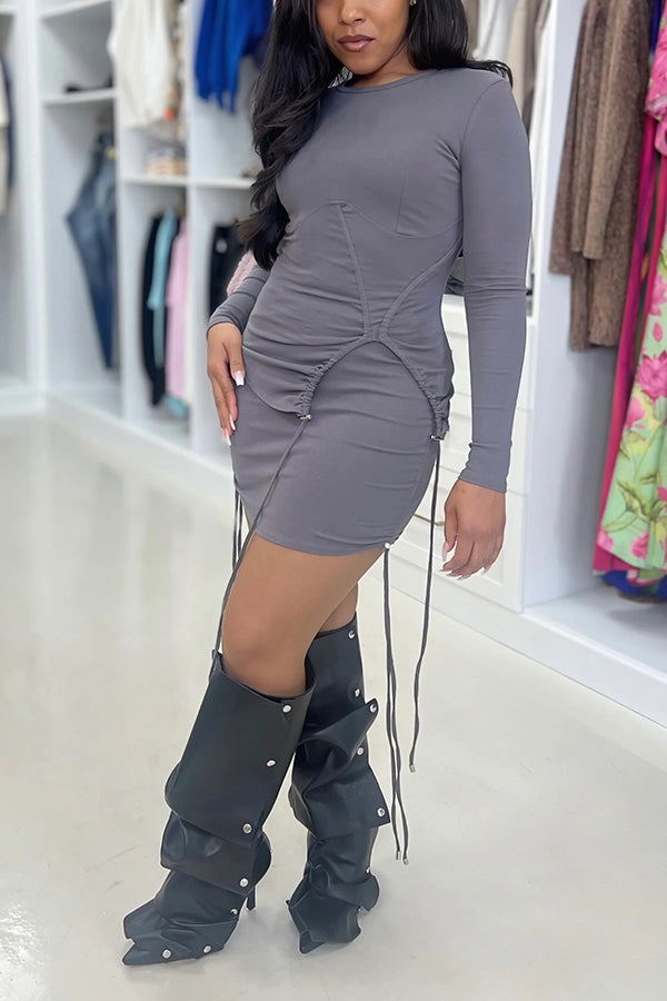 Fashionable Ruched Mini Skirt Set