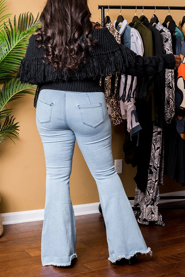 Fashionable Tassel One-Shoulder Sweater