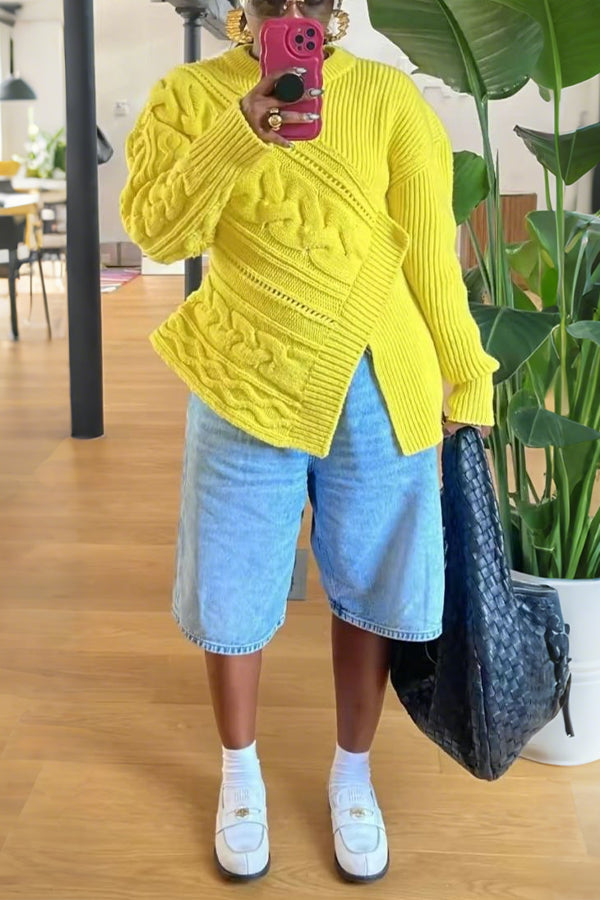 Fashion Cable Wrap Sweater