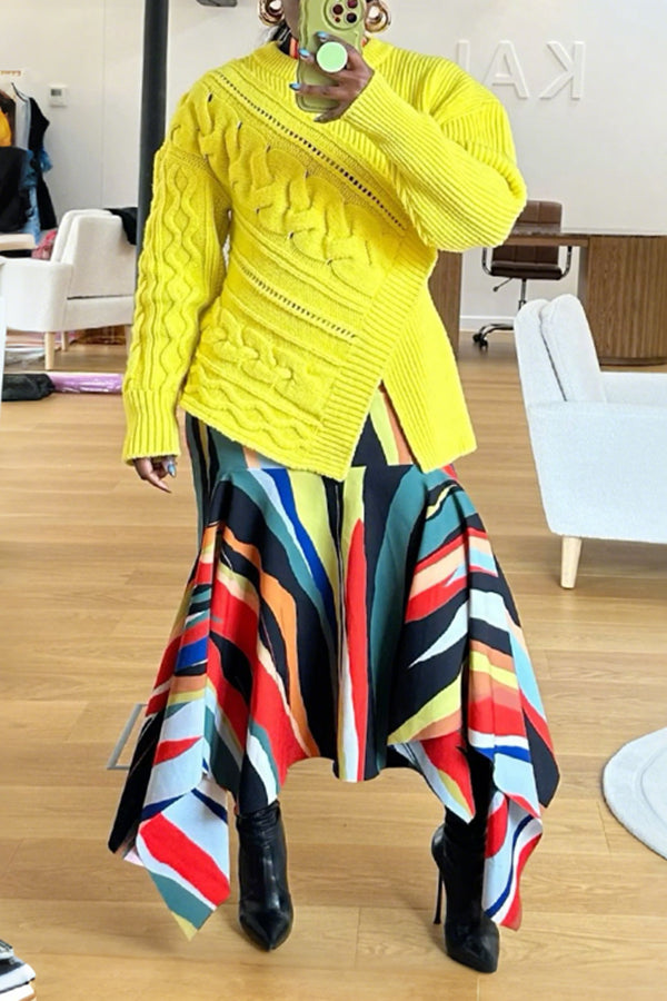 Fashion Cable Wrap Sweater