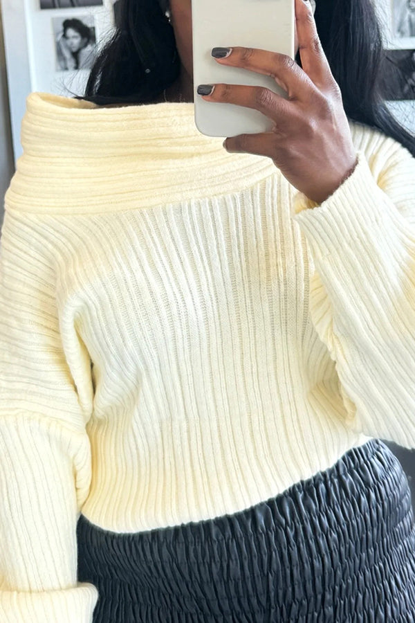 Oversized Drop Knit Asymmetrical Sweater