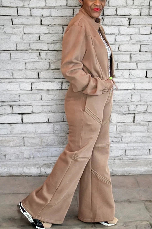 Stylish ZIP Details Jogger Set