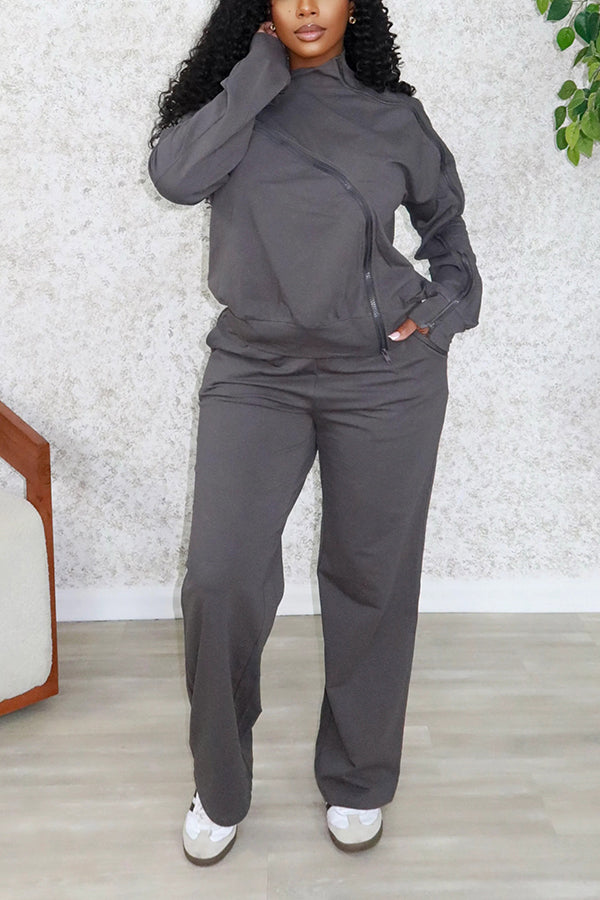 Stylish Zipper Jogger Set