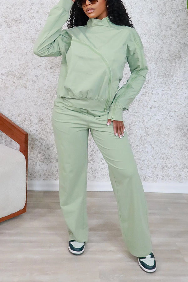 Stylish Zipper Jogger Set