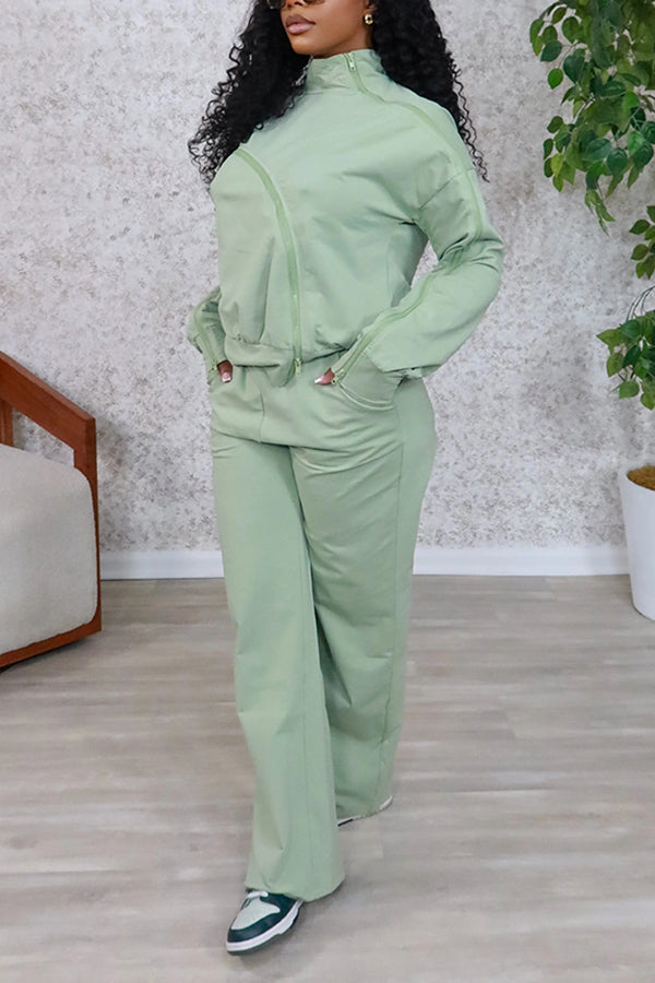 Stylish Zipper Jogger Set