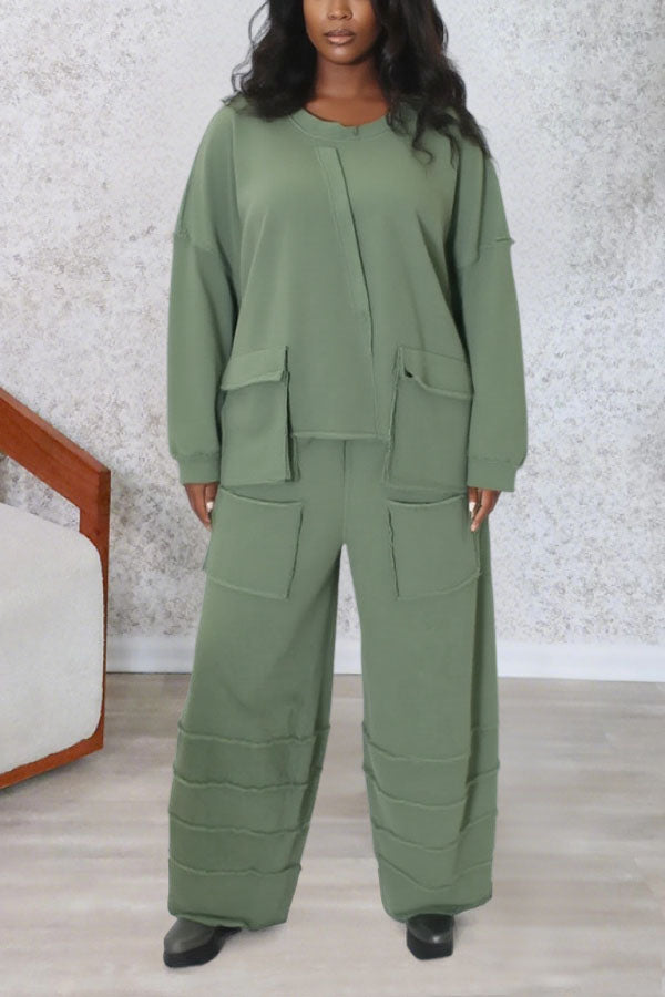 Fashion Irregular Sweatshirt Suit