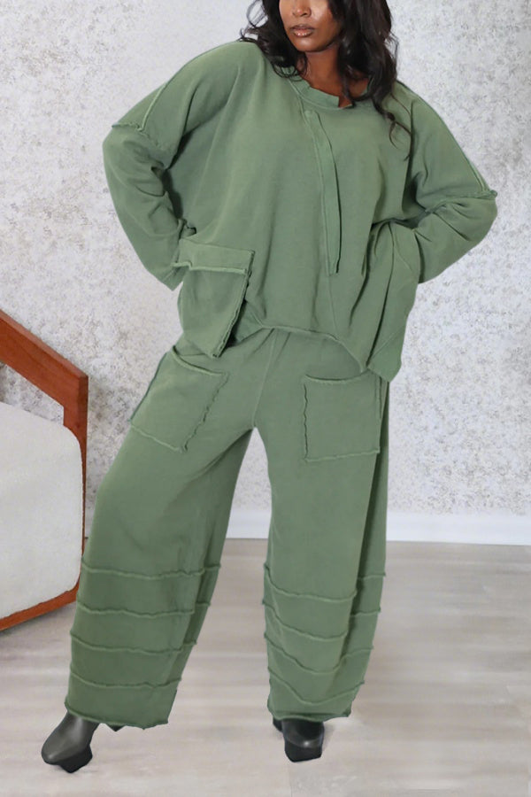 Fashion Irregular Sweatshirt Suit