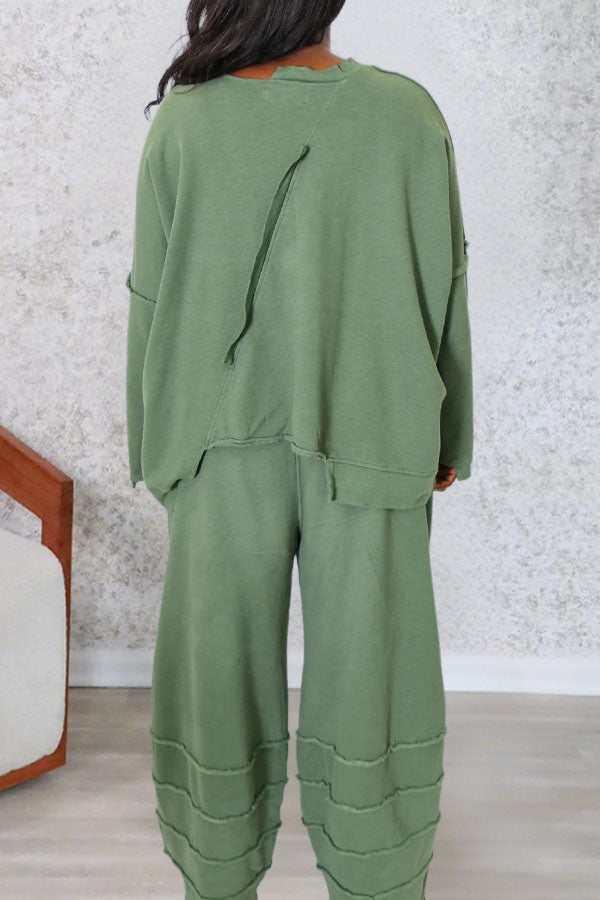 Fashion Irregular Sweatshirt Suit