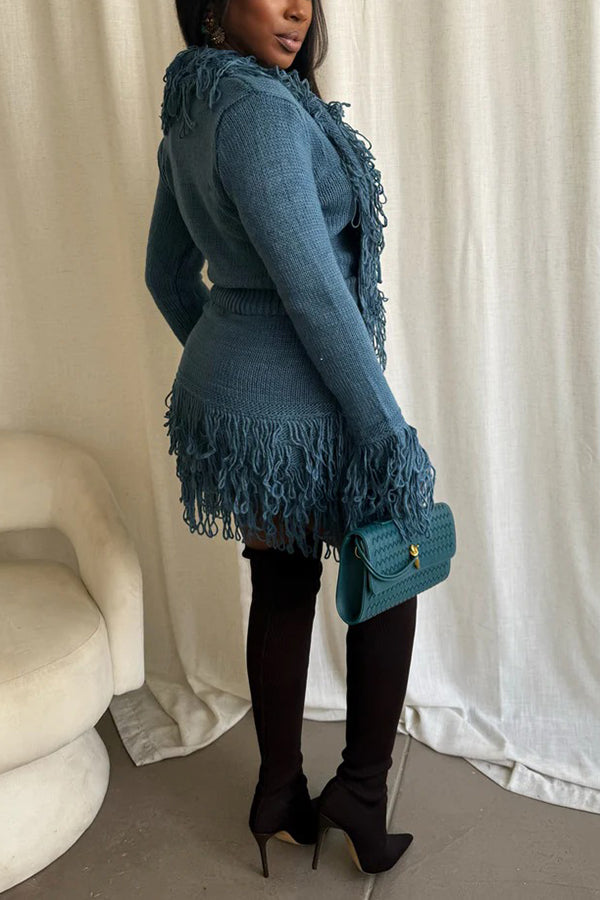 Stylish Fringe Factor Skirt Set