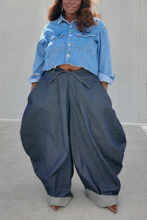 Stylish Wide-Leg Barrel Jeans