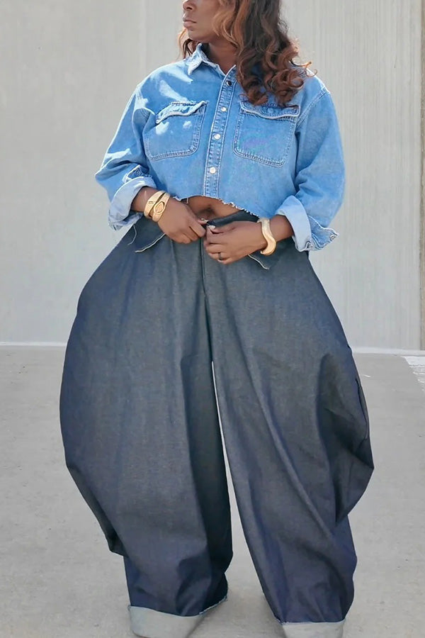 Stylish Wide-Leg Barrel Jeans