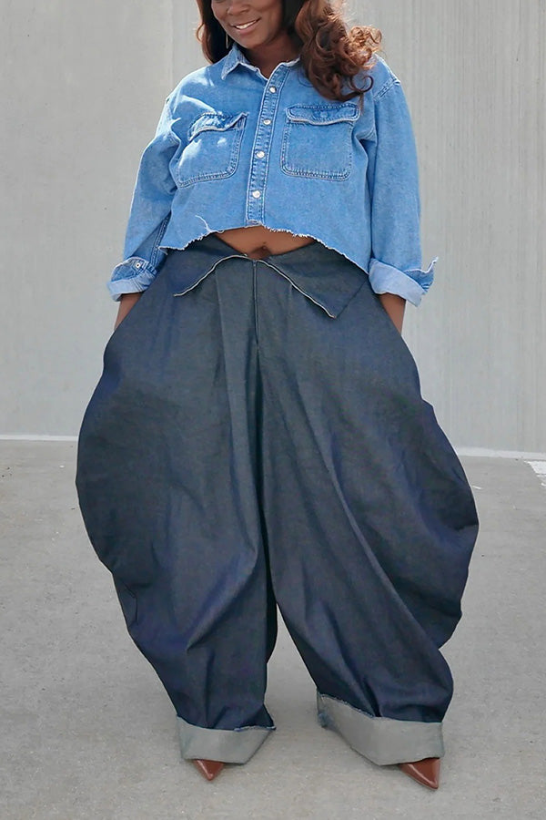 Stylish Wide-Leg Barrel Jeans