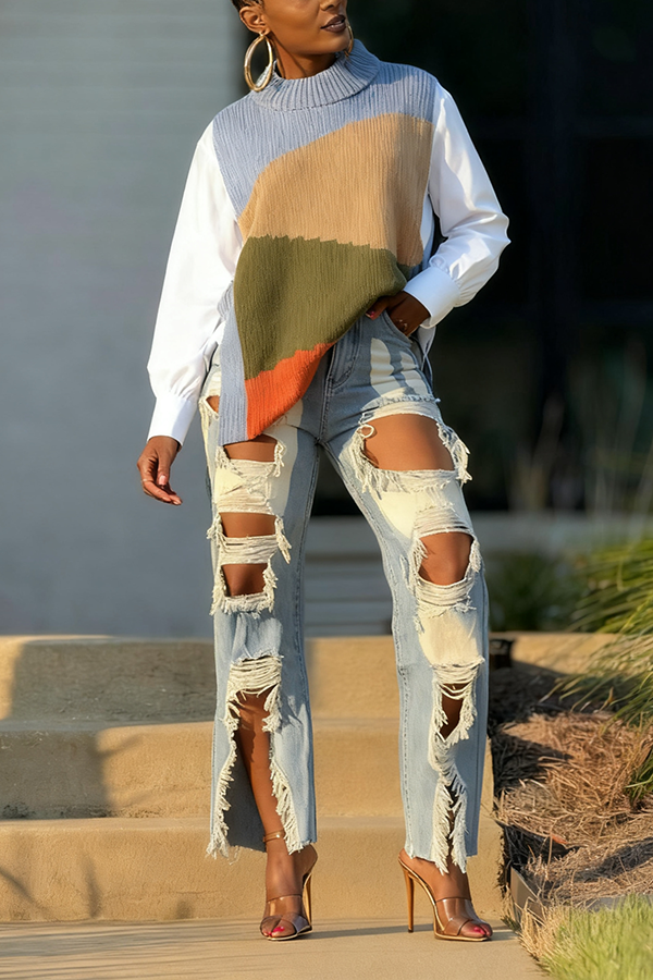 Stylish Colorblock Sweater Vest