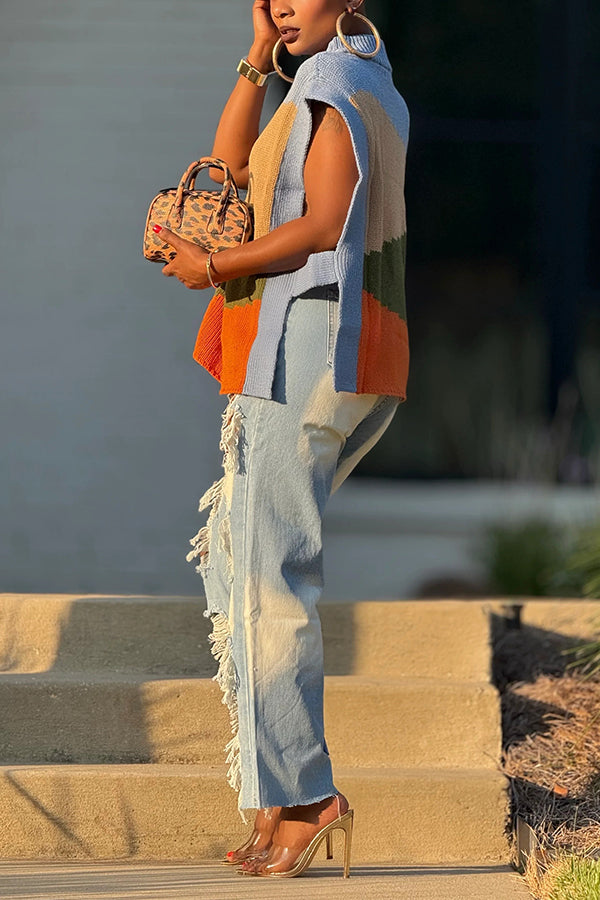 Stylish Colorblock Sweater Vest