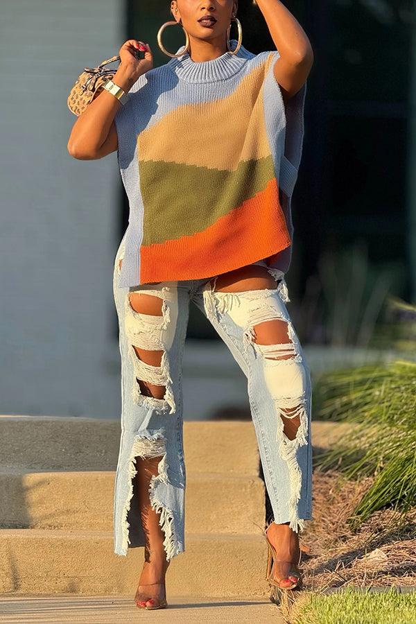 Stylish Colorblock Sweater Vest