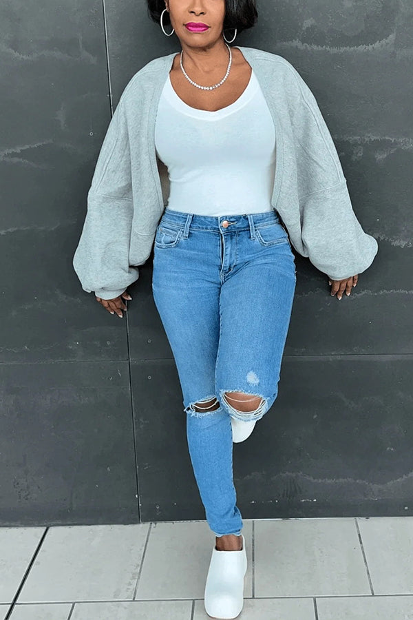 Fashionable Shrug Cardigan Sweatshirt
