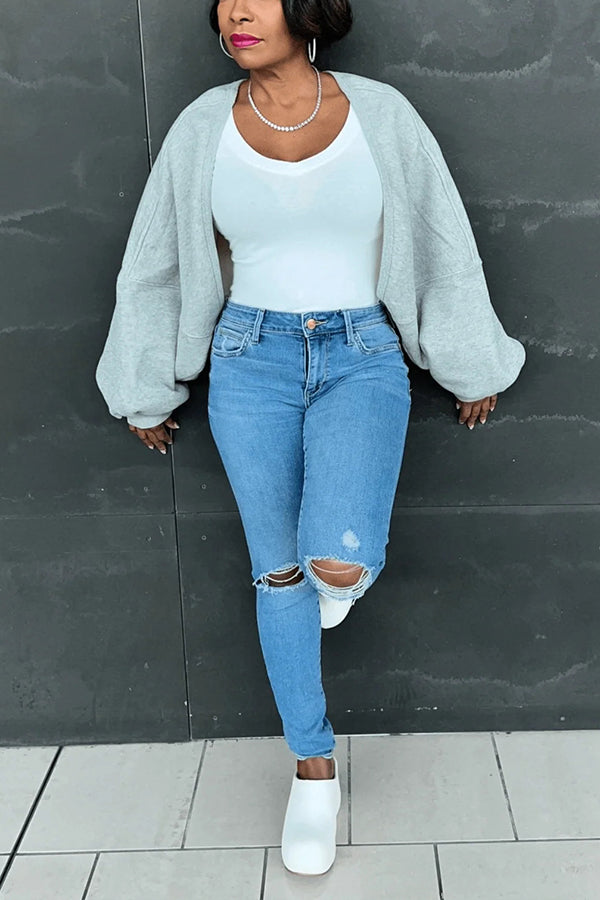 Fashionable Shrug Cardigan Sweatshirt