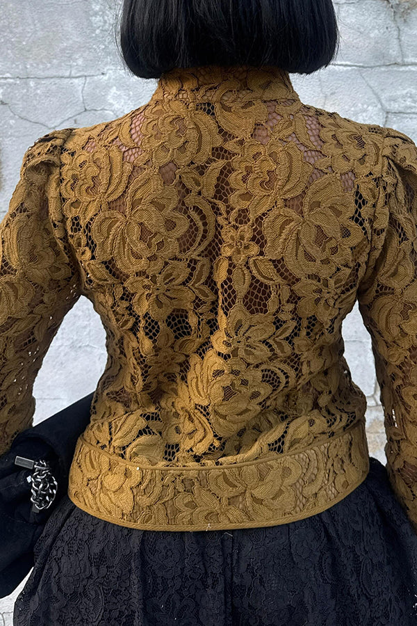 Elegant Lace Button-Down Shirt