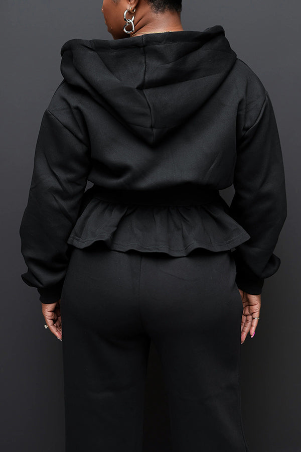 Chic Comfort Peplum Hoodie Set