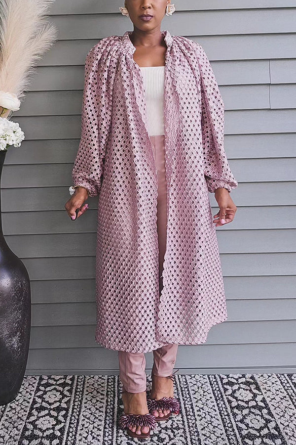 Stylish Embroidered Lace Kimono Jacket