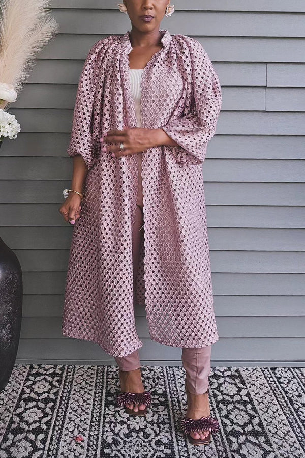 Stylish Embroidered Lace Kimono Jacket