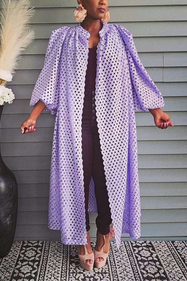 Stylish Embroidered Lace Kimono Jacket
