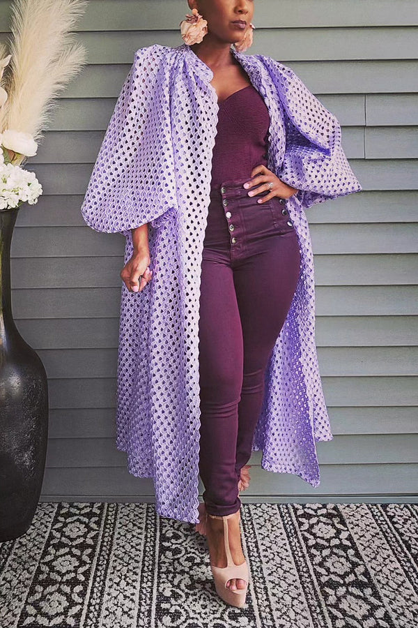 Stylish Embroidered Lace Kimono Jacket