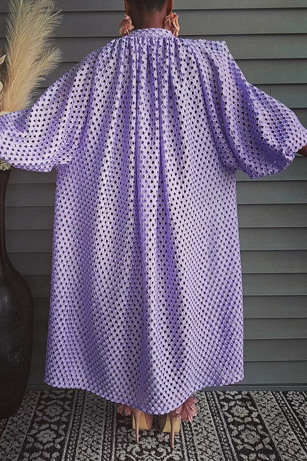 Stylish Embroidered Lace Kimono Jacket