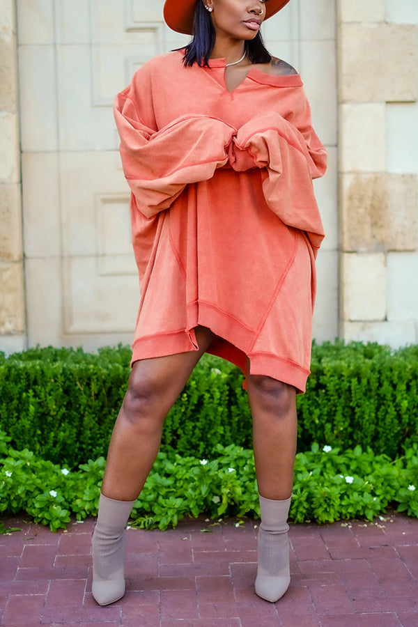 Rustic Oversized Mineral Wash Dropped Shoulder Sweatshirt
