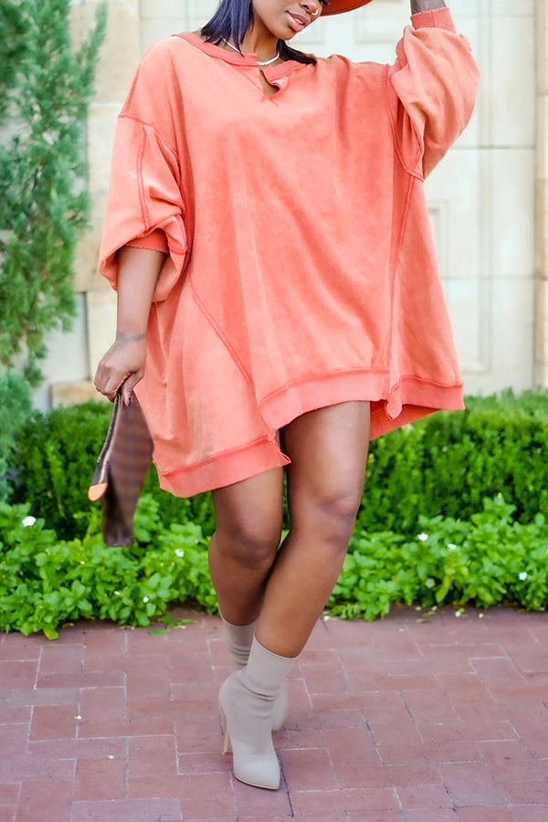 Rustic Oversized Mineral Wash Dropped Shoulder Sweatshirt