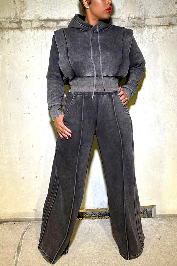 Luxe Wide leg Structured Jogger Set