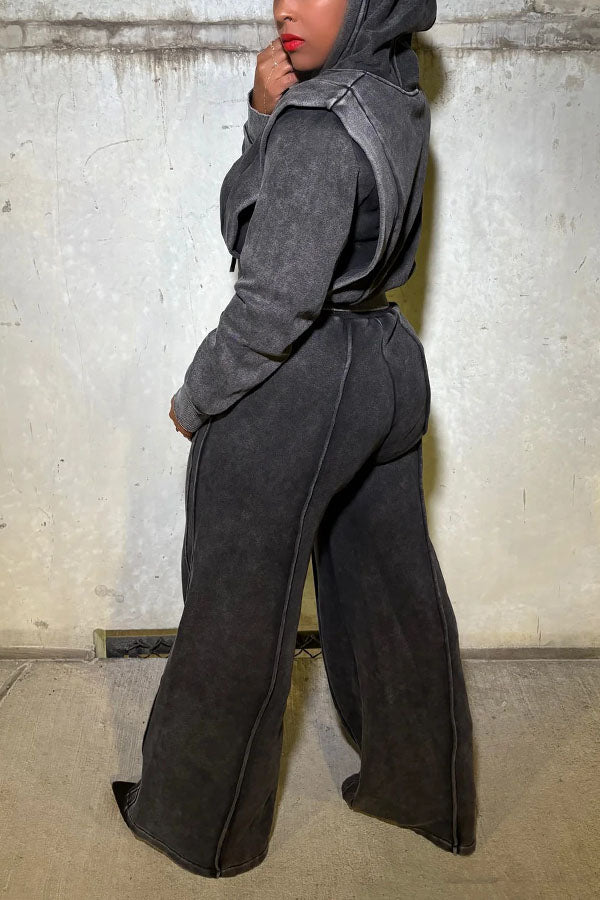 Luxe Wide leg Structured Jogger Set