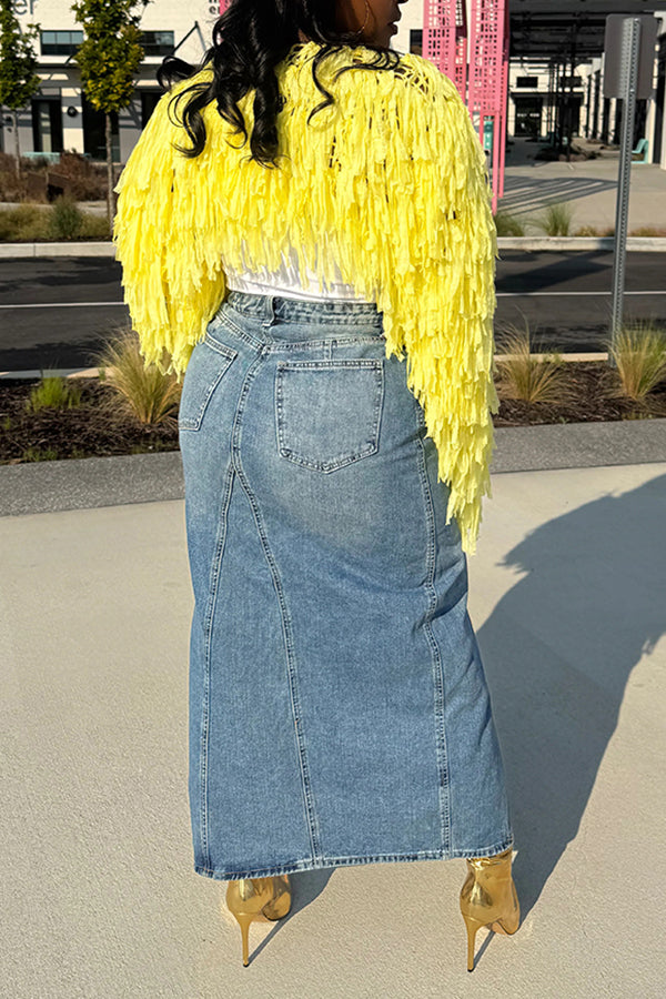 Stylish Hollow Tassel Cardigan