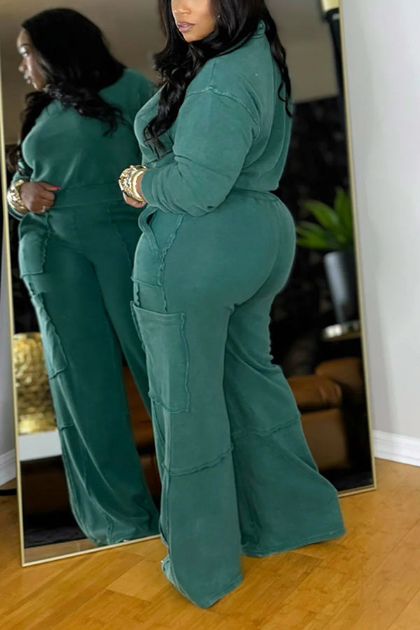 Stylish Quarter-Zip Sweatshirt & Cargo Sweatpants