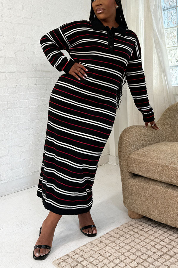 Loose Great Stretch Striped Dress