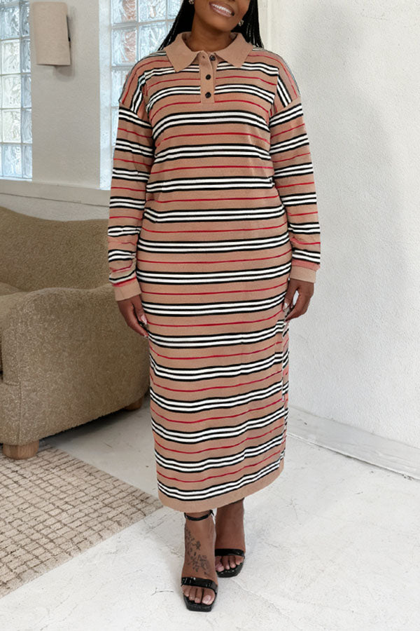Loose Great Stretch Striped Dress