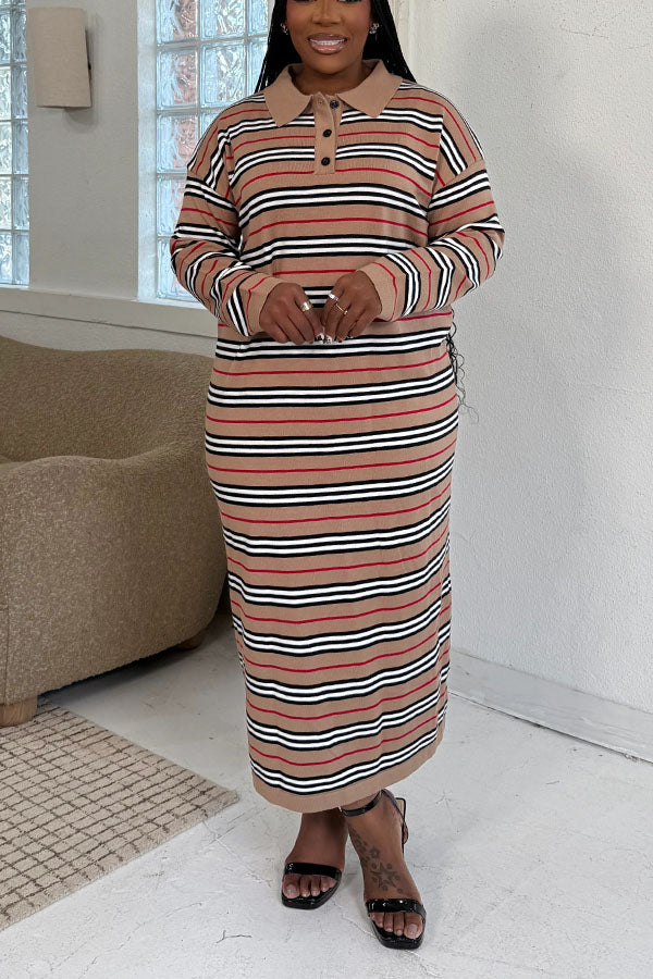 Loose Great Stretch Striped Dress