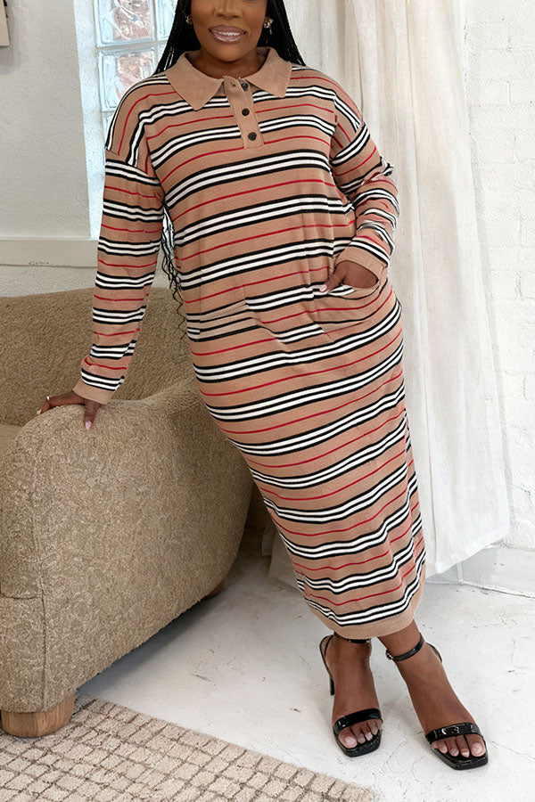 Loose Great Stretch Striped Dress