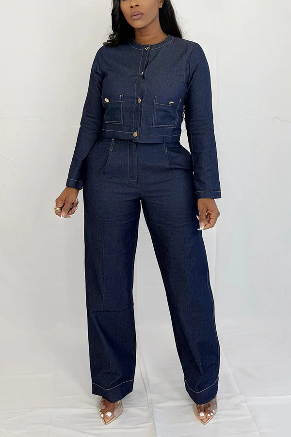 Stylish Denim Pant & Jacket Set