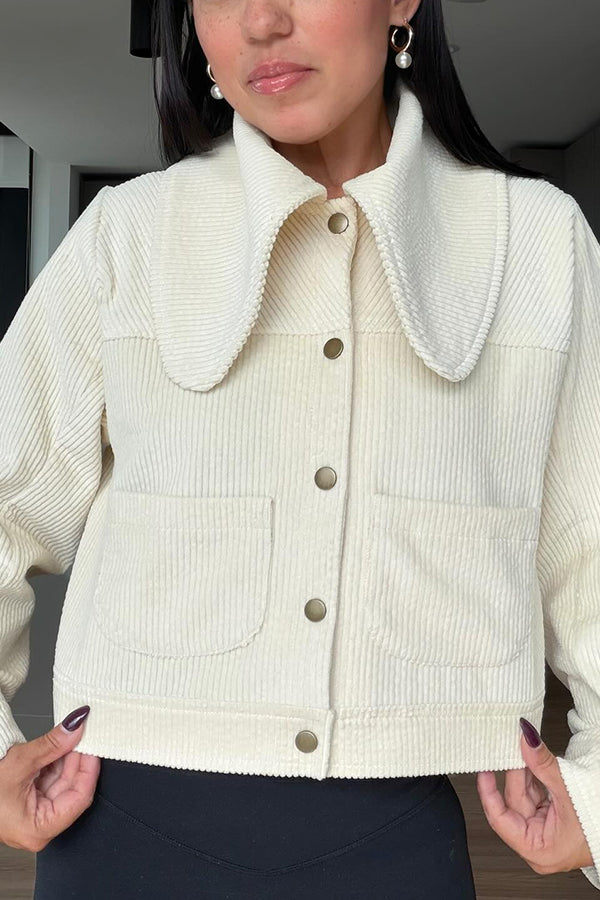Stylish Doll Collar Corduroy Jacket
