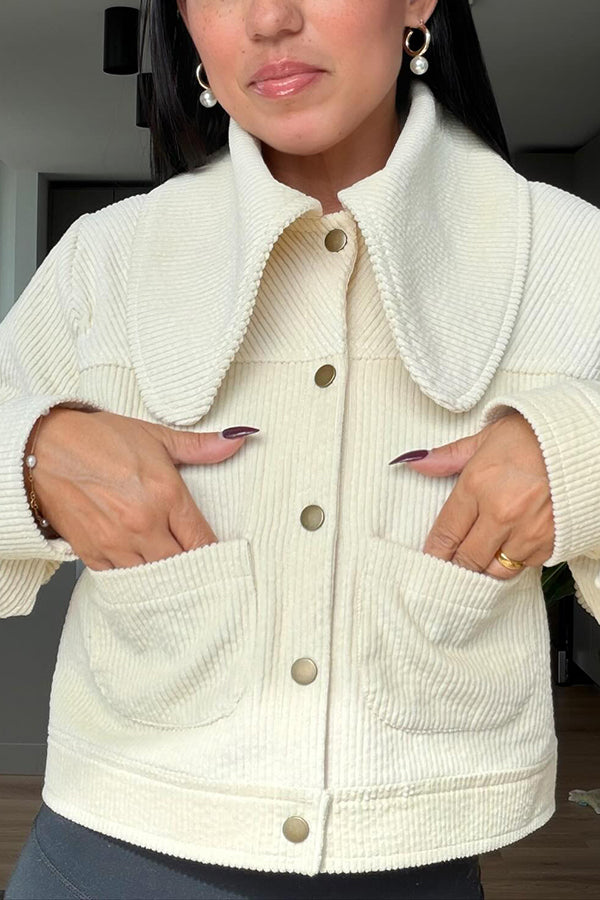 Stylish Doll Collar Corduroy Jacket