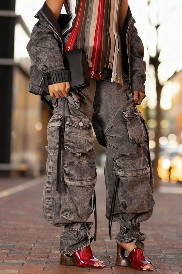 Fashion Cargo Cuffed Jeans