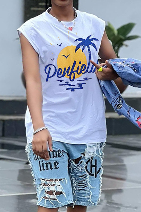 Fashion Figure Graphic Sleeveless Vest